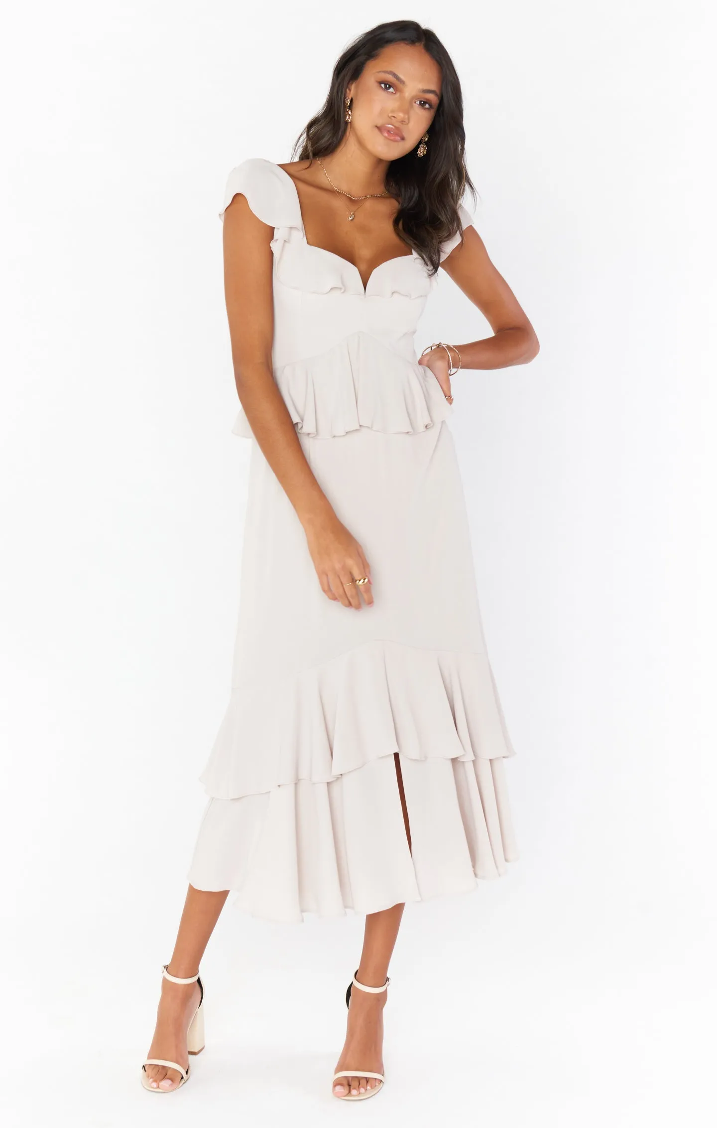 Reese Ruffle Dress ~ Show Me the Ring Crisp