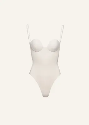 Retro bustier swimsuit in cream