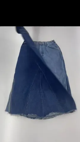 Reworked Denim Long Skirt