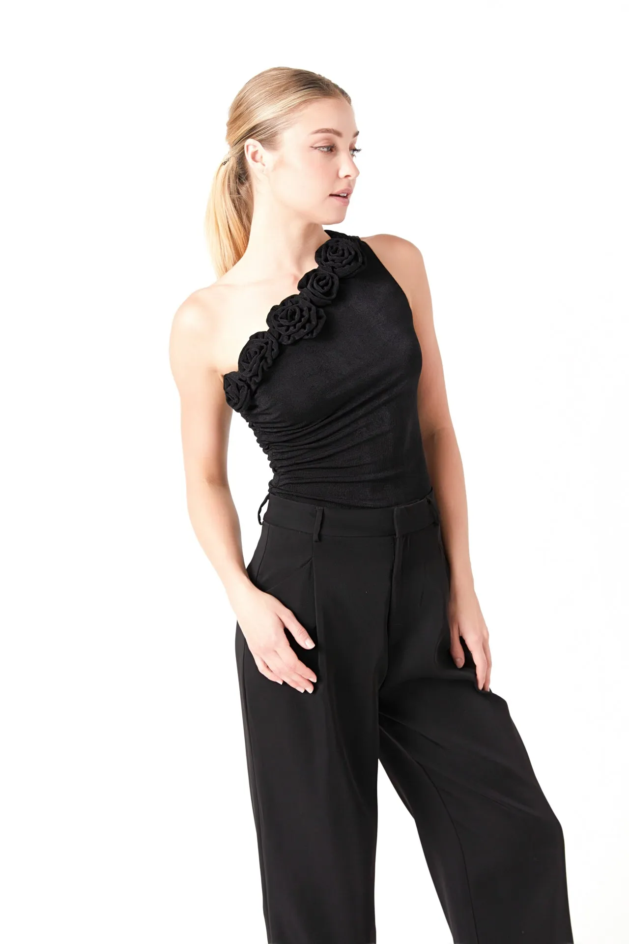 Rosette One Shoulder Bodysuit
