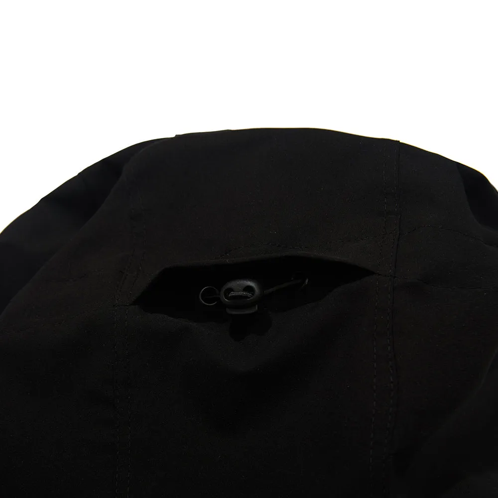 ROUND LINE HOODED JACKET BLACK