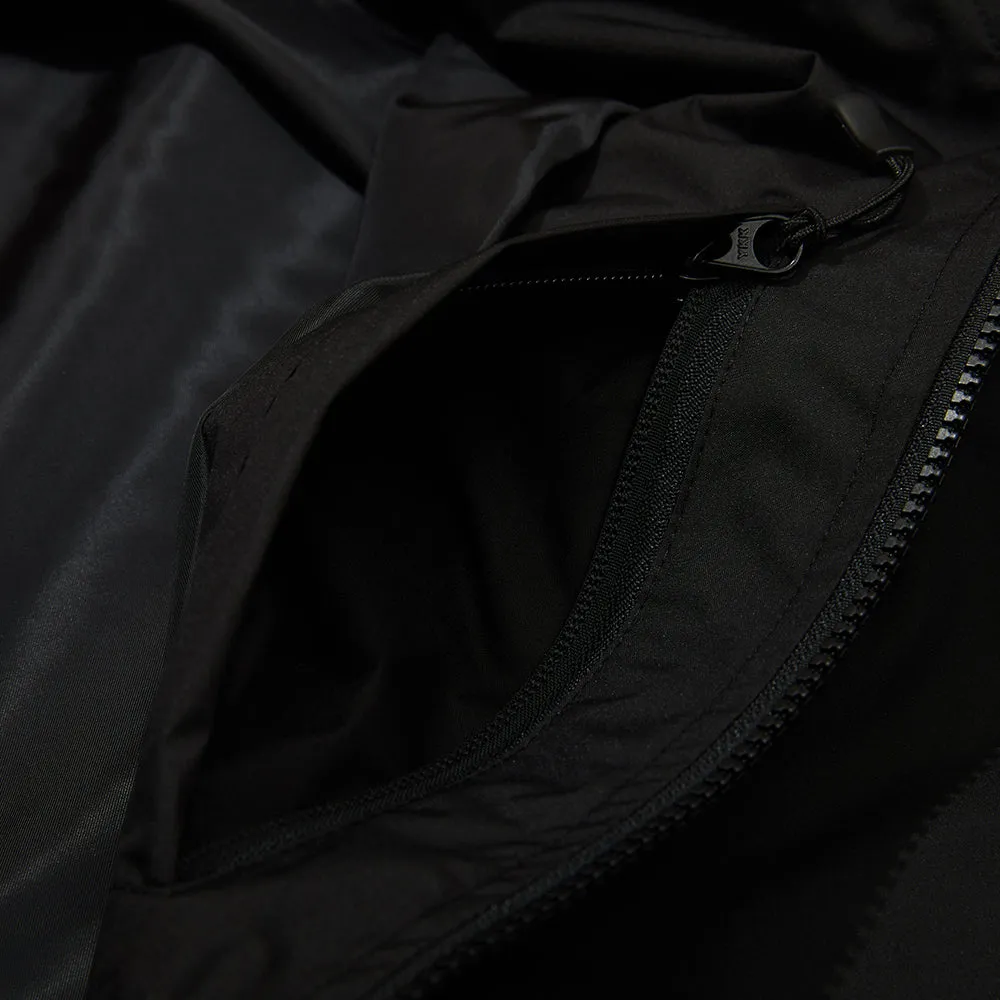 ROUND LINE HOODED JACKET BLACK