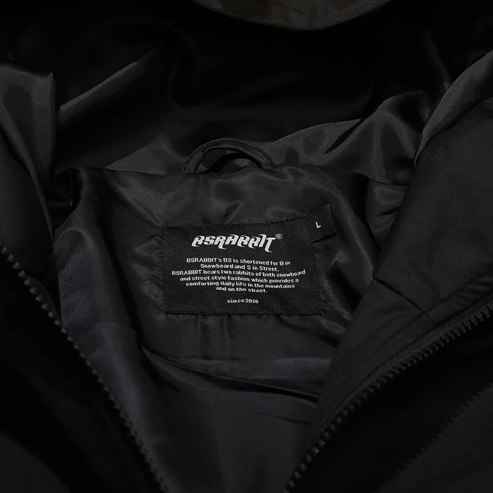 ROUND LINE HOODED JACKET BLACK
