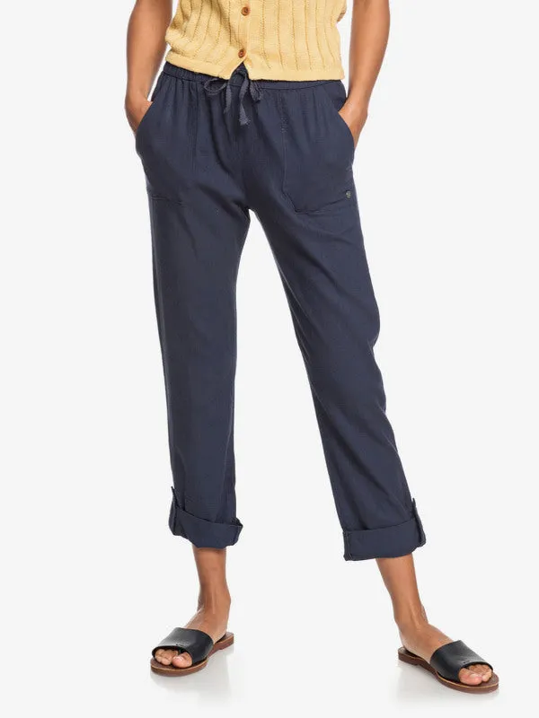 Roxy On The Seashore Linen Cargo Pants I Mood Indigo
