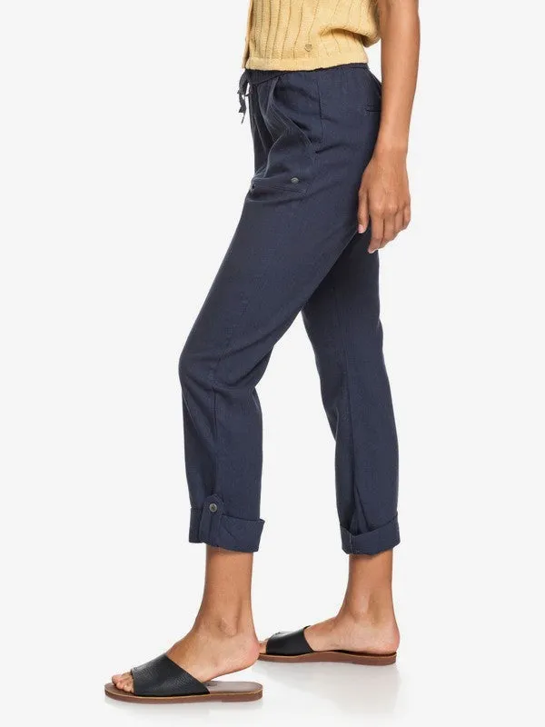 Roxy On The Seashore Linen Cargo Pants I Mood Indigo