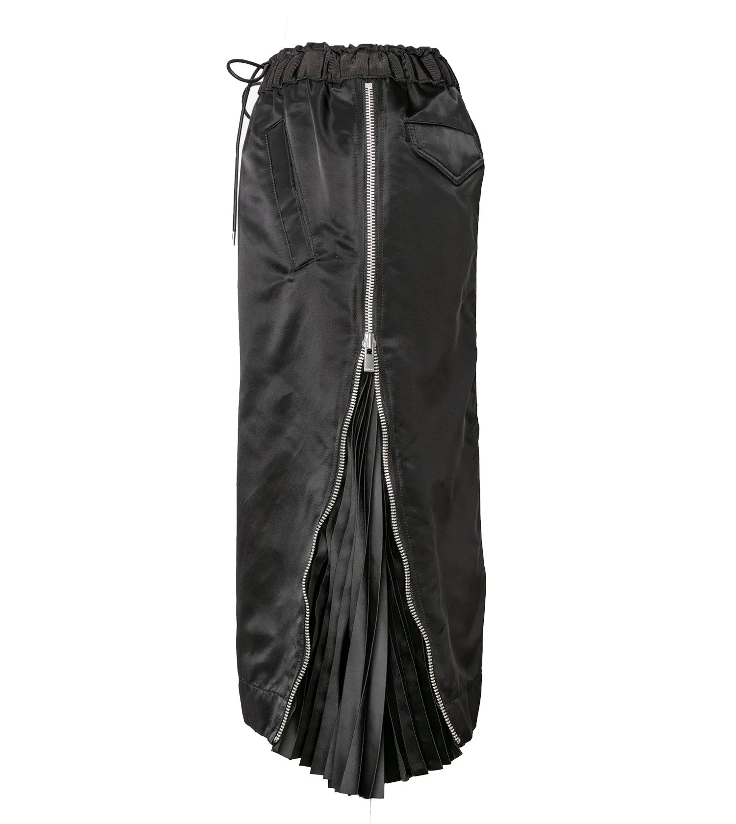 SACAI Black Nylon Twill Skirt