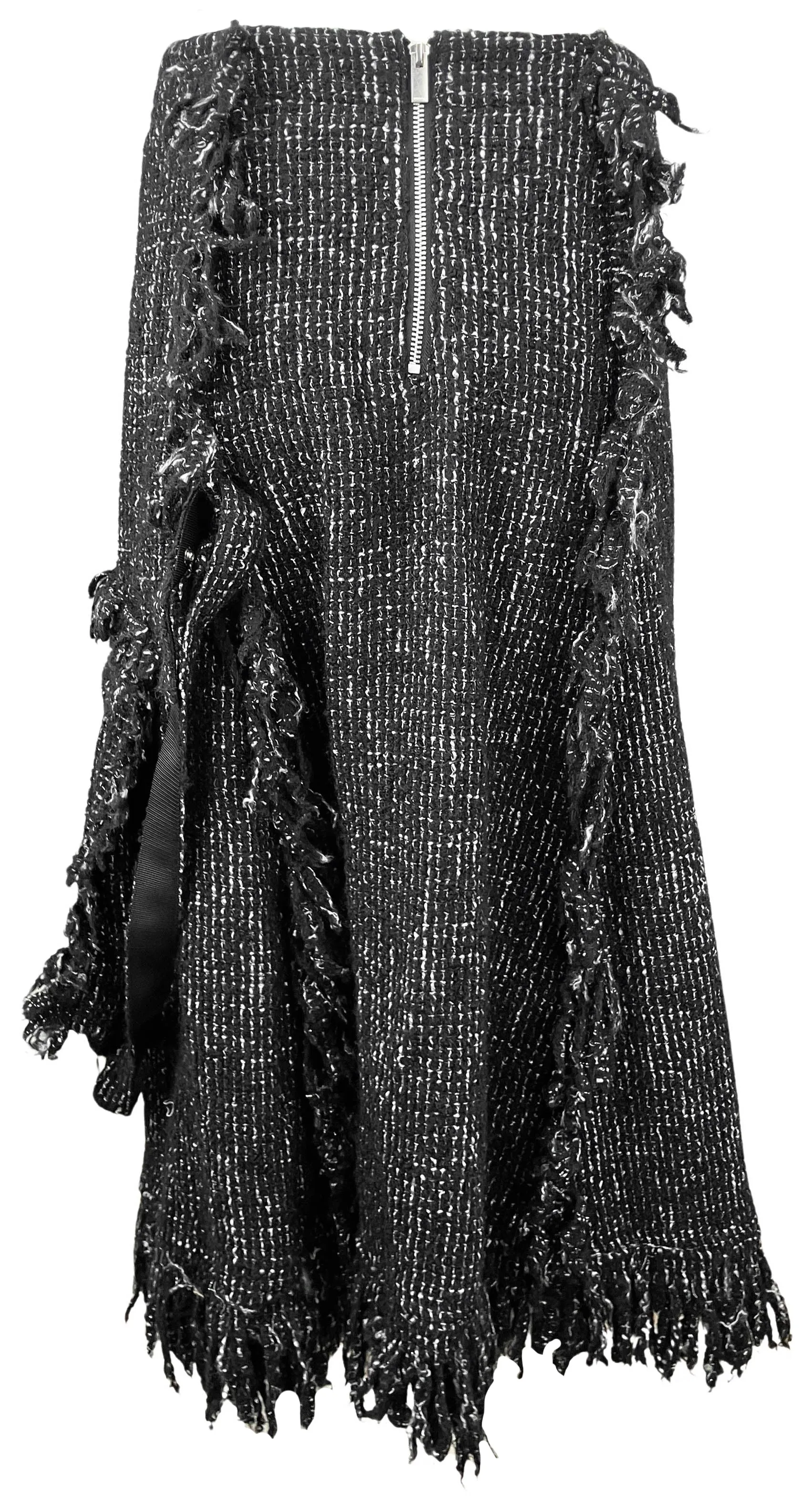 sacai Tweed Midi Skirt in Black