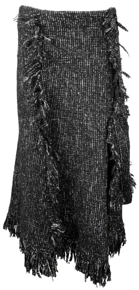 sacai Tweed Midi Skirt in Black
