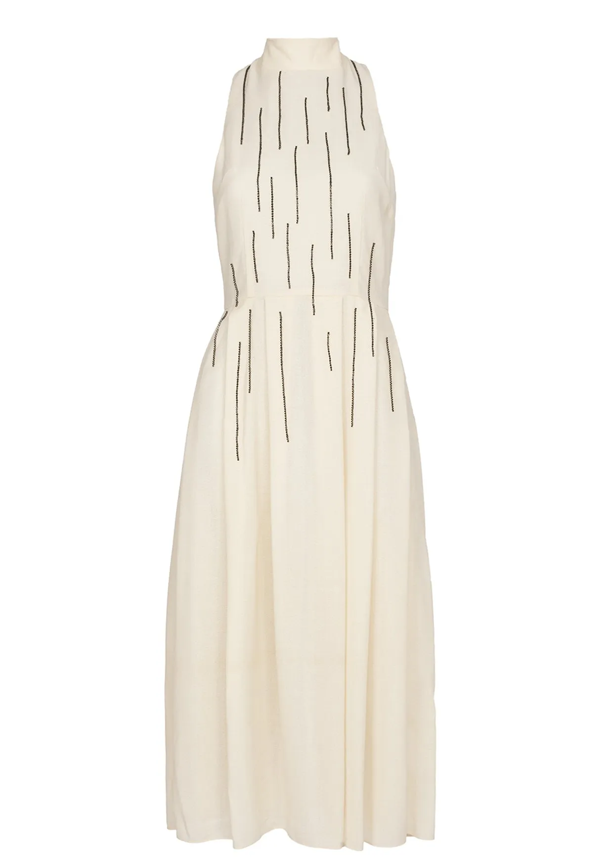 Sarah High-Neck Crystal Embellishments Dress