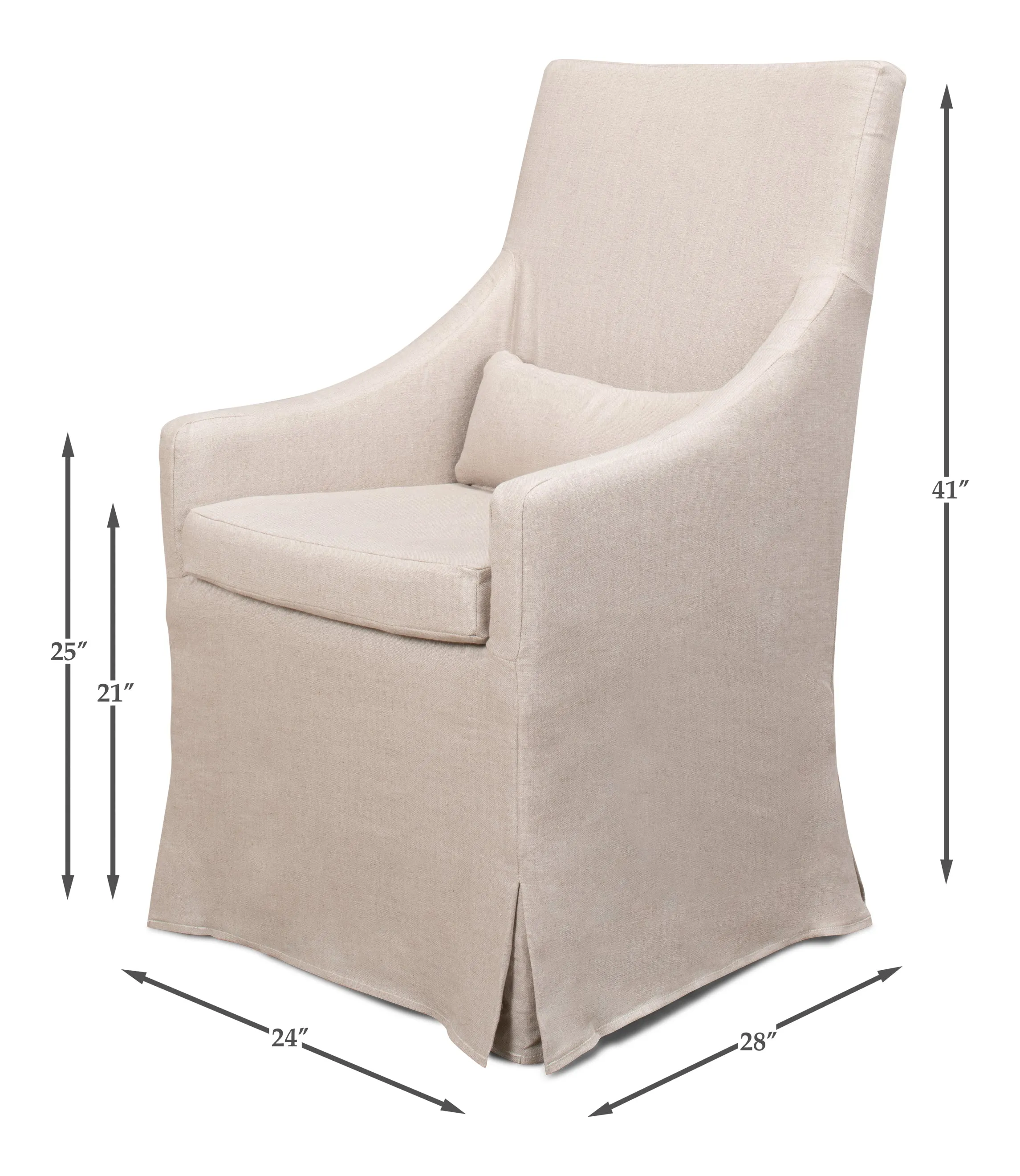 Sarreid - Skirted Arm Chair - Beige - Transitional
