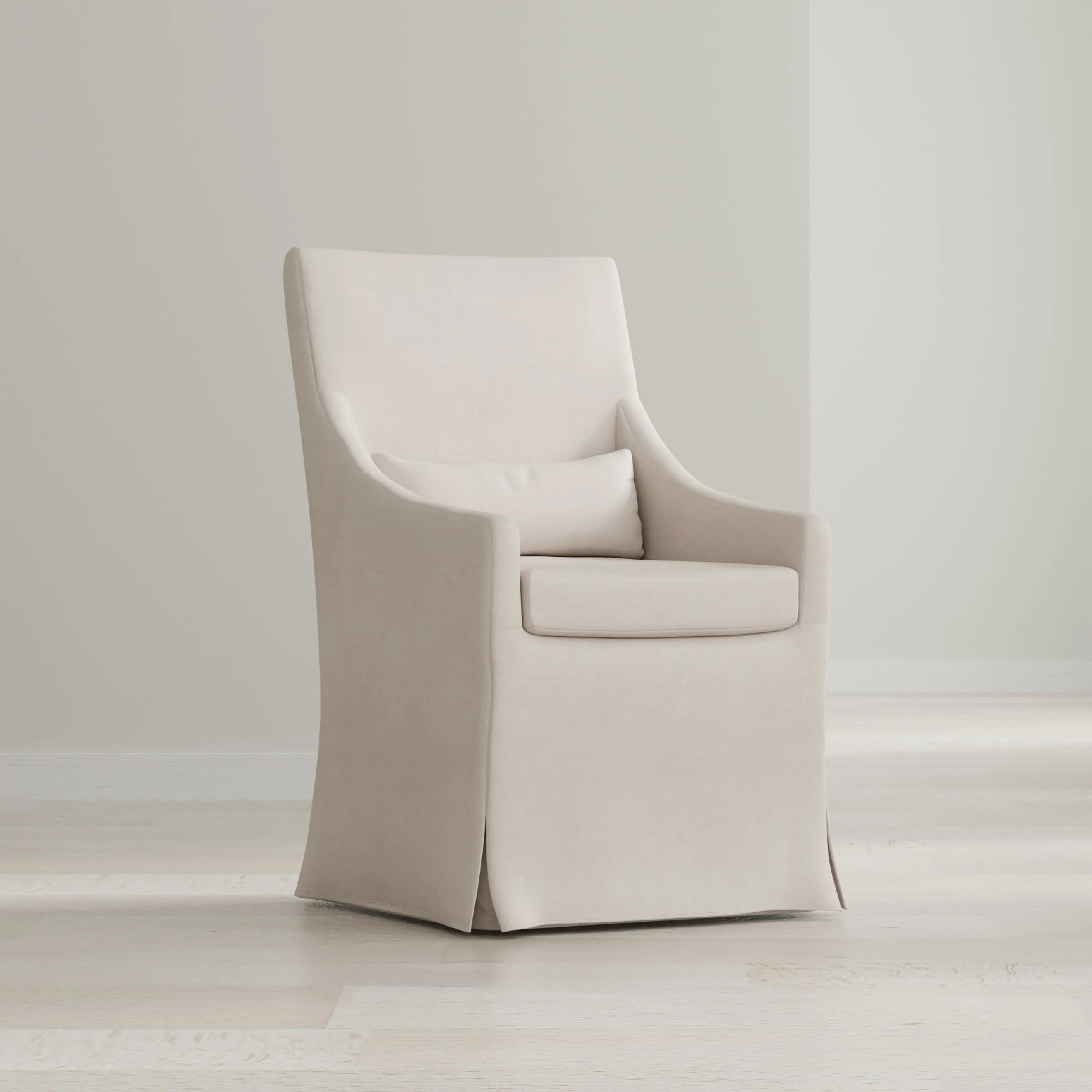 Sarreid - Skirted Arm Chair - Beige - Transitional