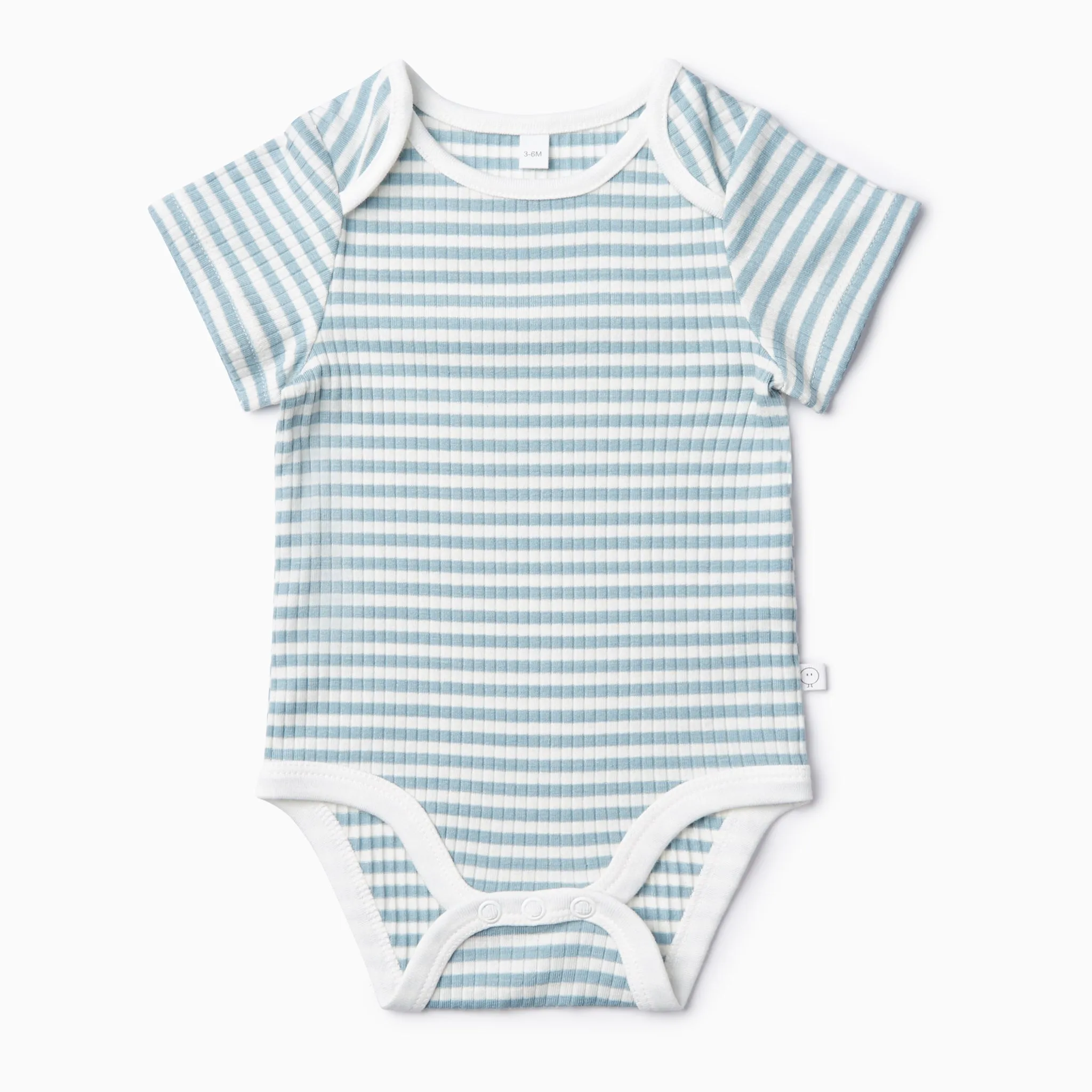 Sea Stripe Ribbed Short Sleeve Bodysuit