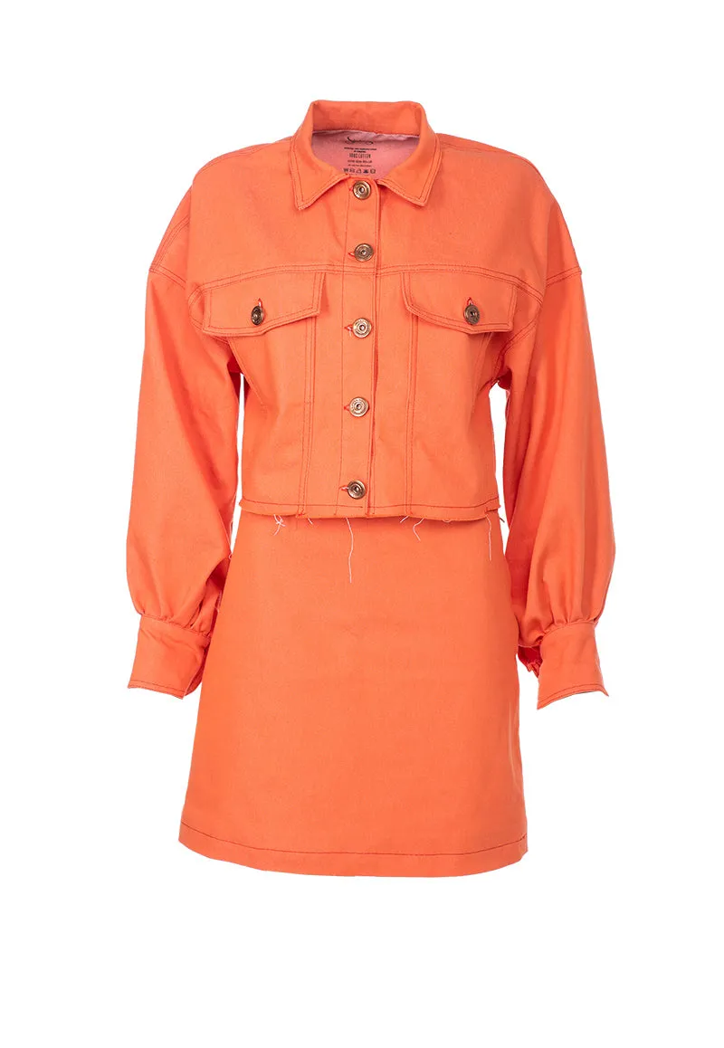 Shabeeg Orange Denim Set