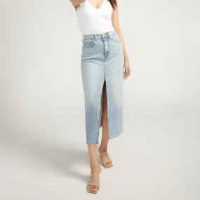 Silver Jeans - Front-Slit Midi Jean Skirt