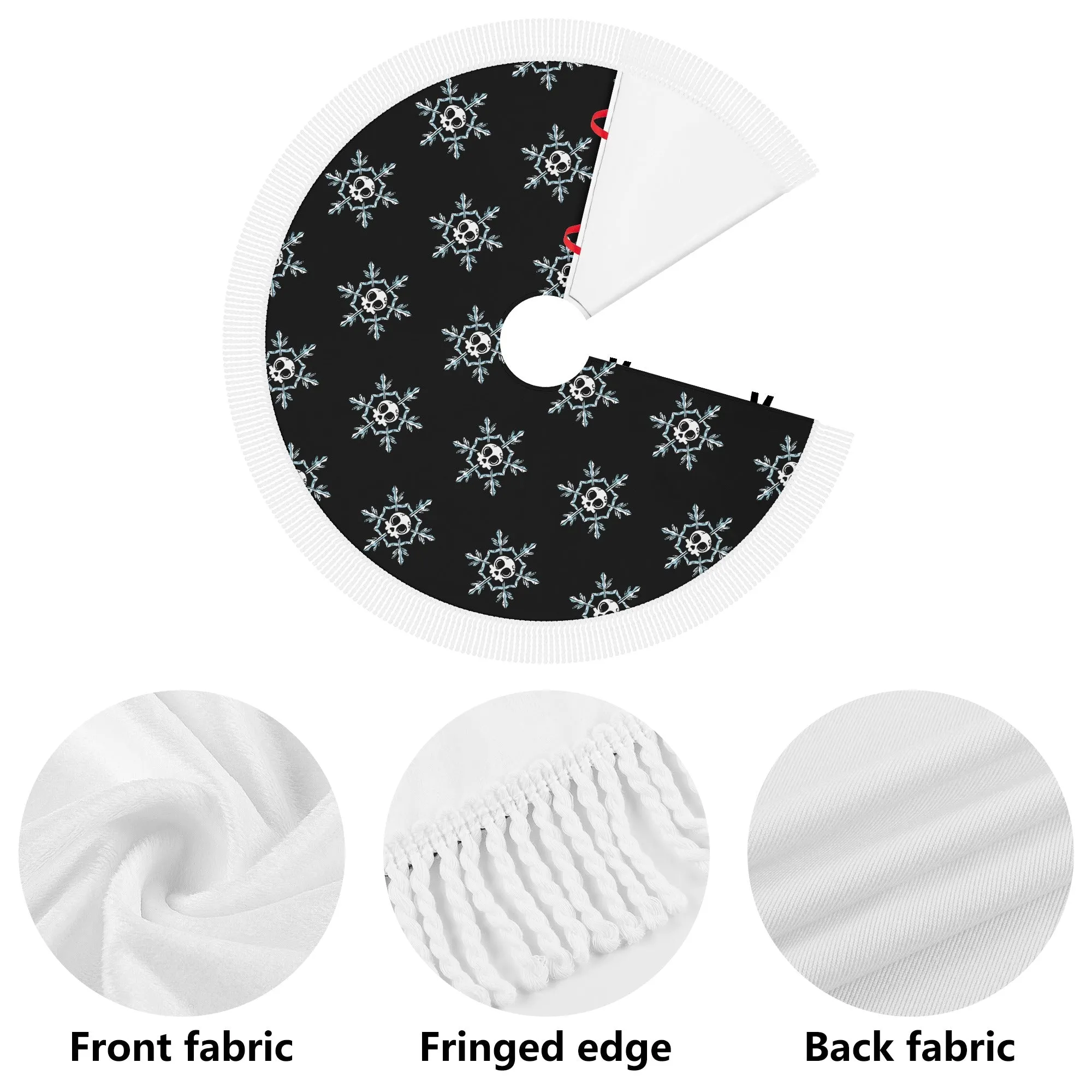 Skull Snowflake  Holiday Tree Skirt