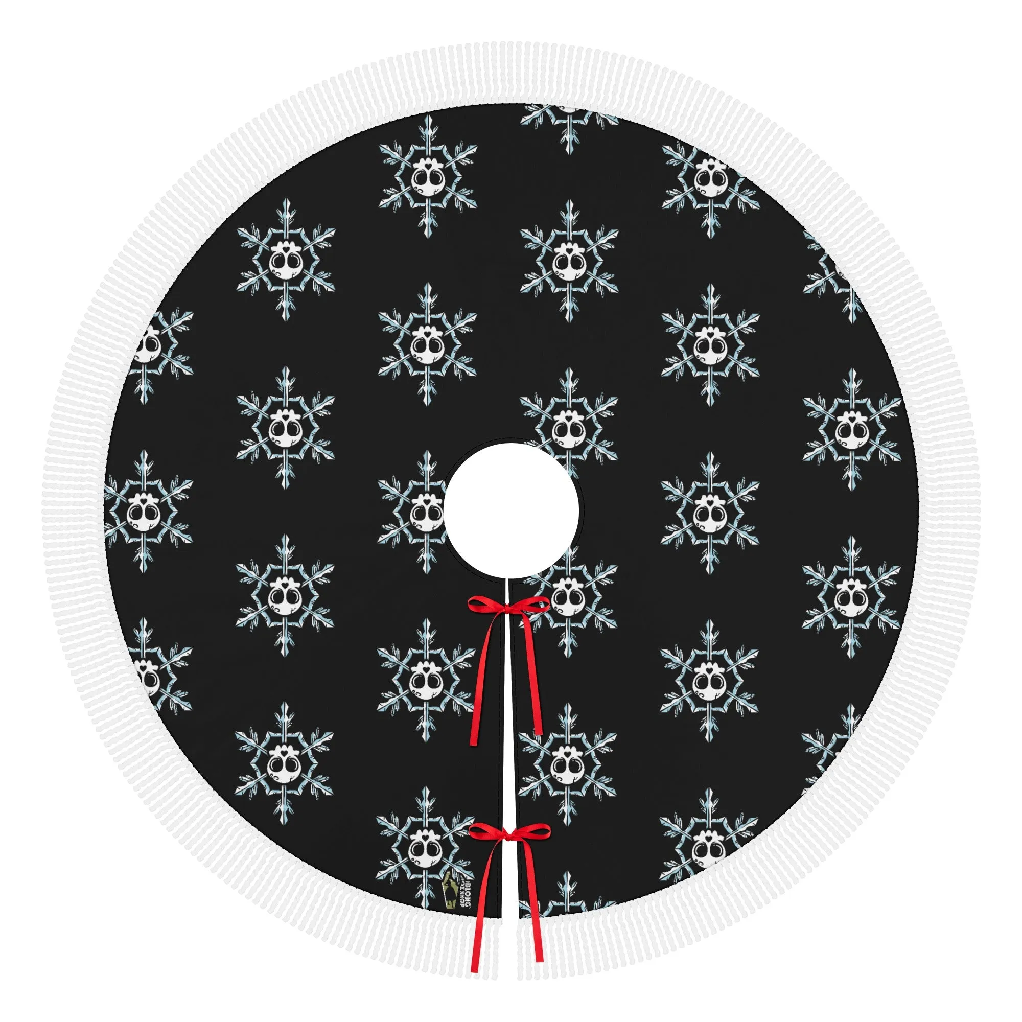 Skull Snowflake  Holiday Tree Skirt