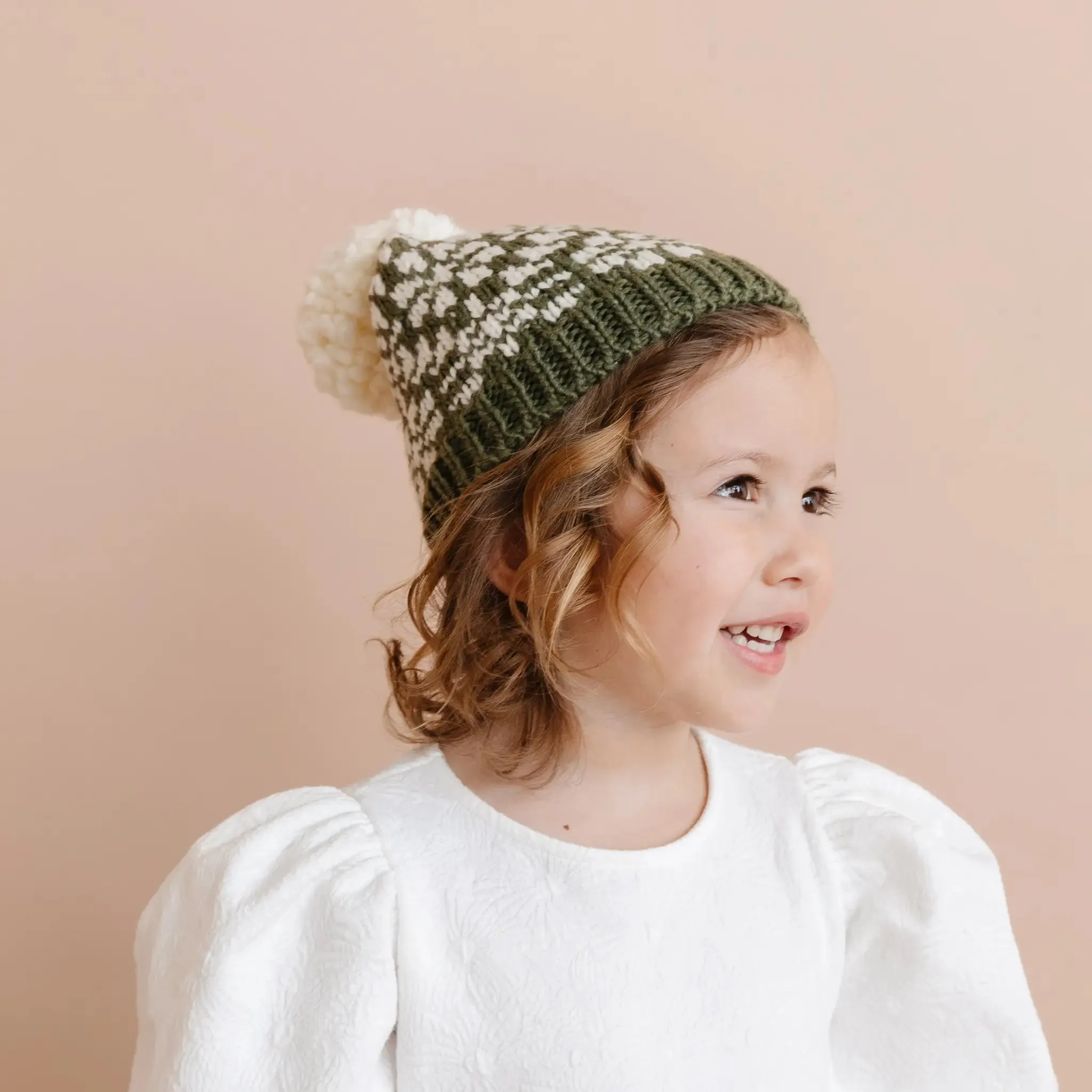 SNOWFALL OLIVE KNIT HAT