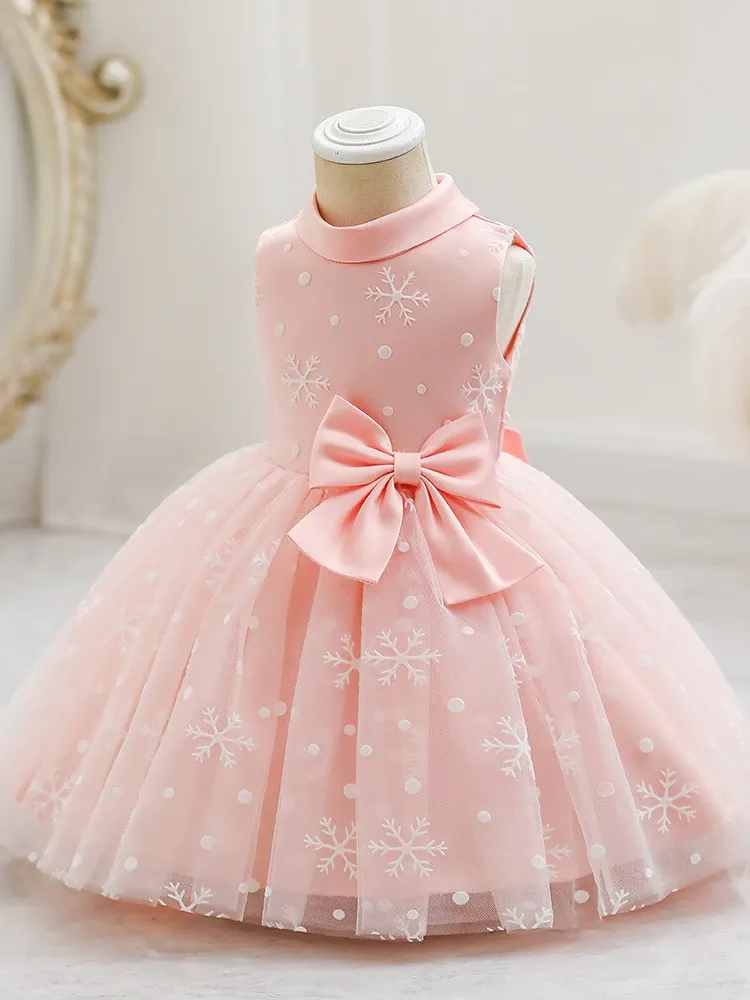 Snowflake Sleeveless Formal Winter Dress
