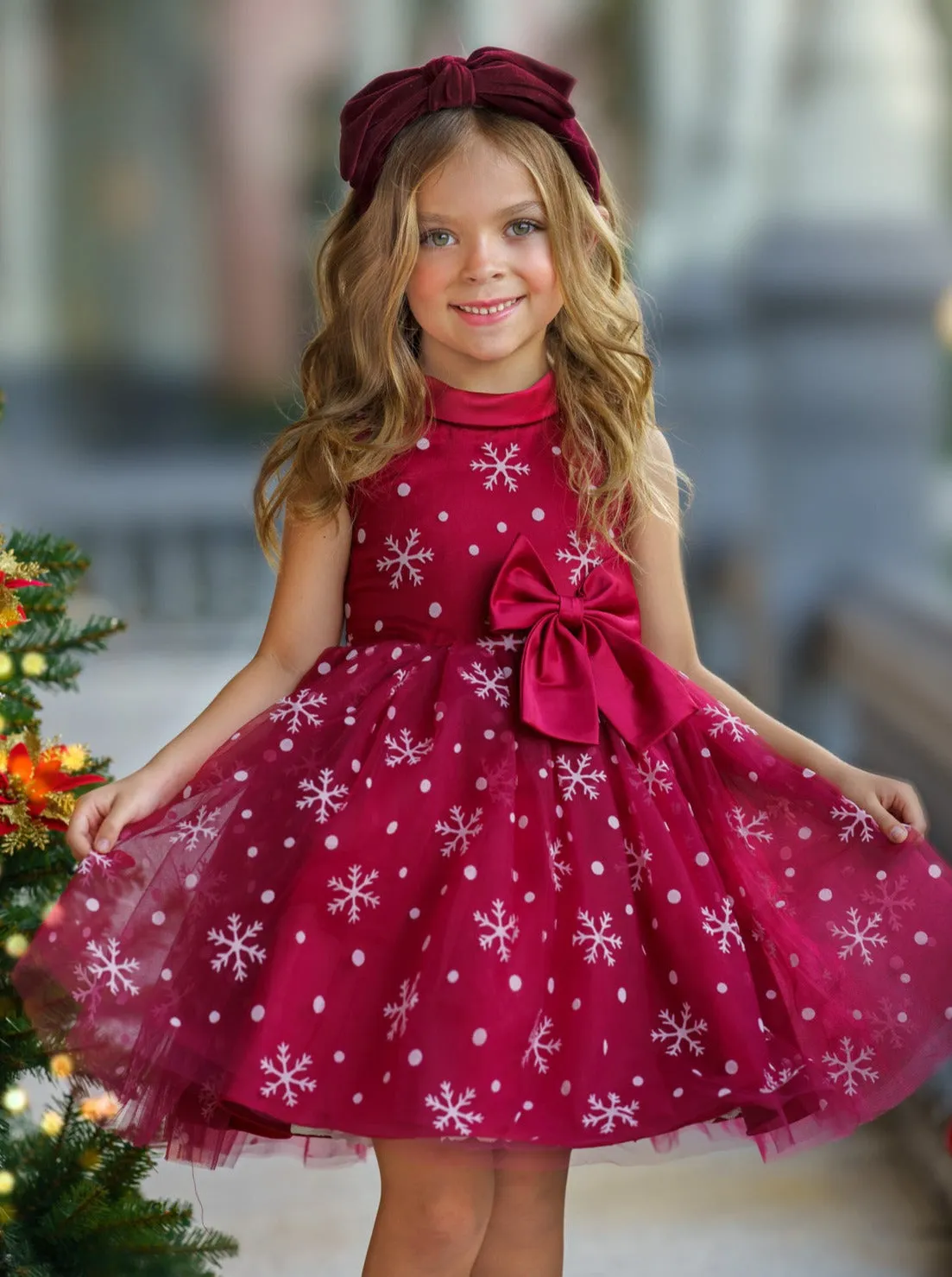 Snowflake Sleeveless Formal Winter Dress
