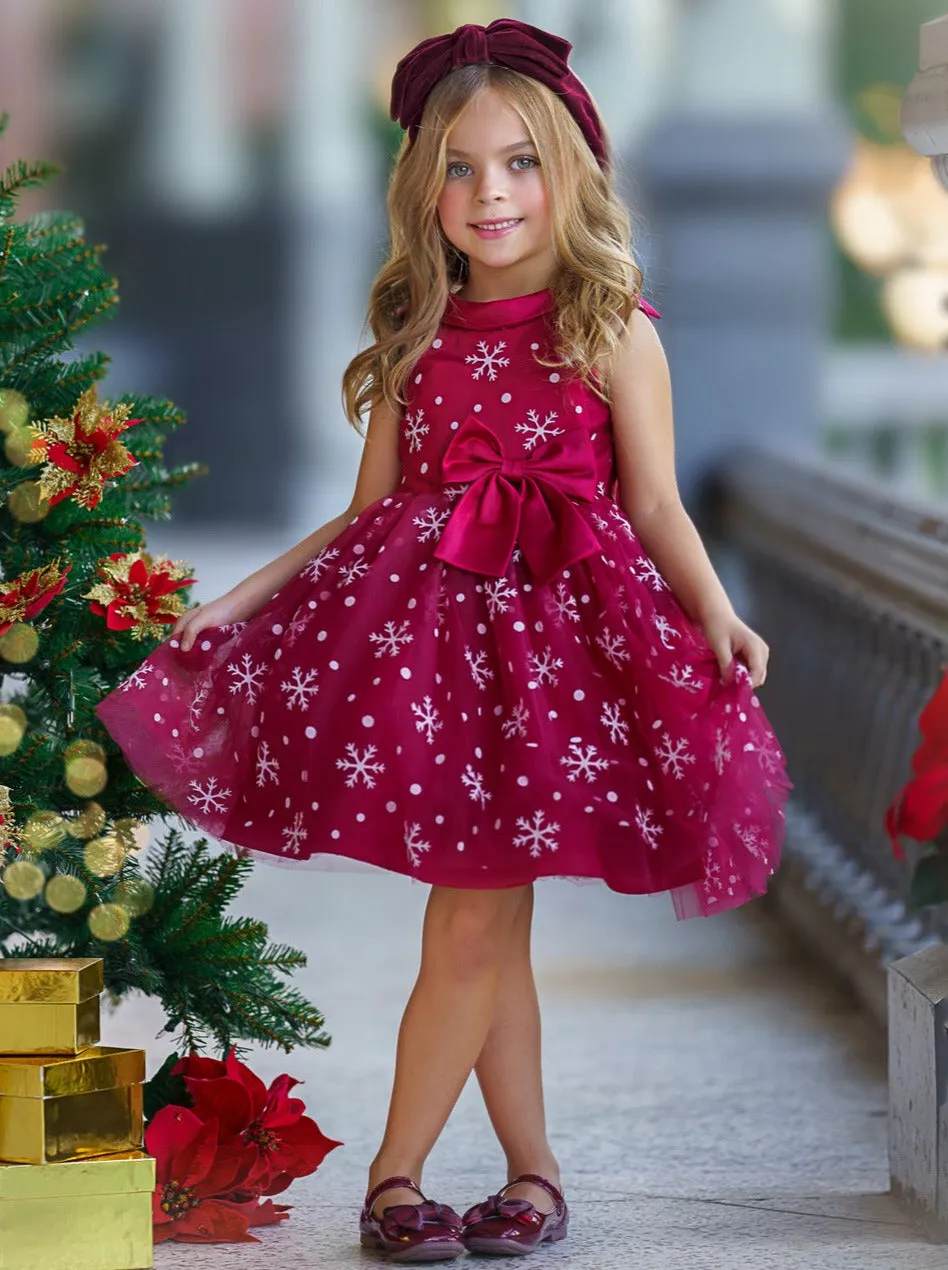Snowflake Sleeveless Formal Winter Dress