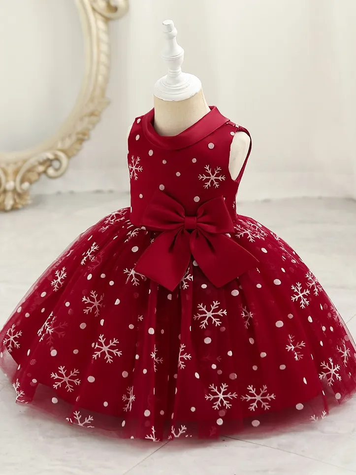 Snowflake Sleeveless Formal Winter Dress