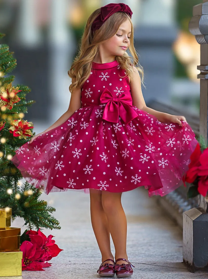 Snowflake Sleeveless Formal Winter Dress