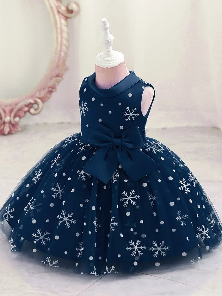 Snowflake Sleeveless Formal Winter Dress