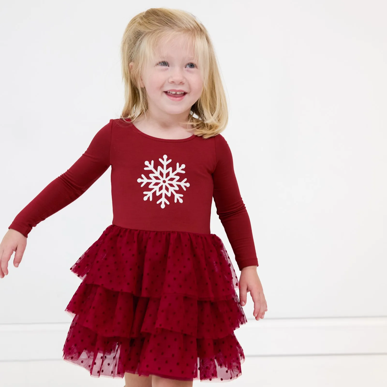 Snowflake Tiered Tutu Dress with Bloomer