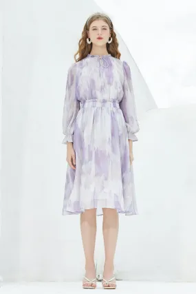 ST | Lilac Ruffle Chiffon Top And Dress Set