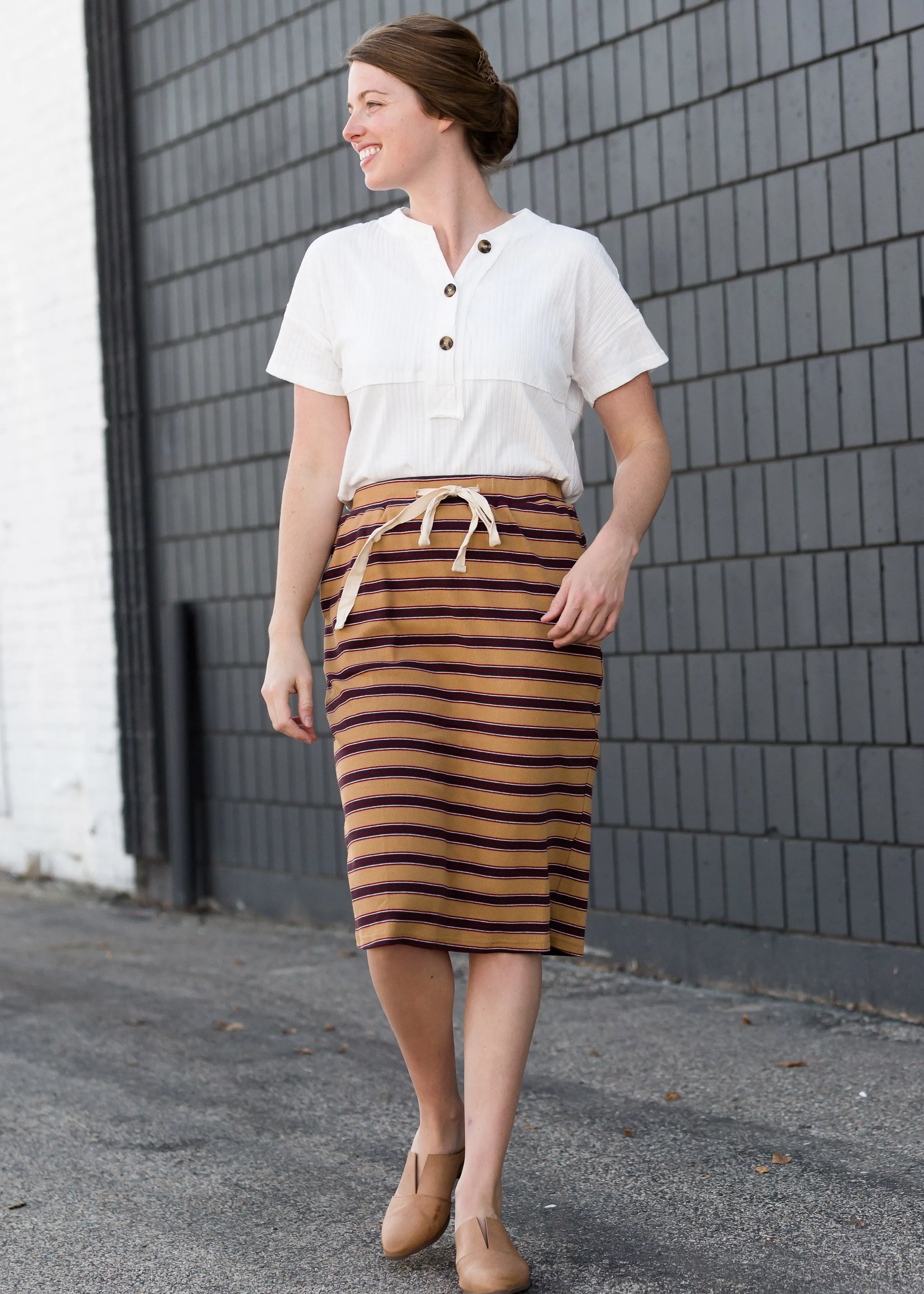 Striped Style Midi Skirt - FINAL SALE