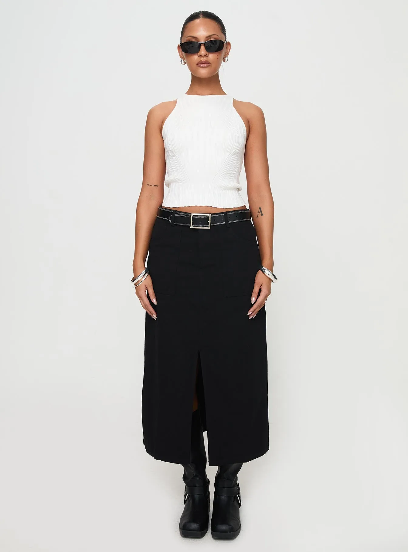 Sumac Midi Skirt Black