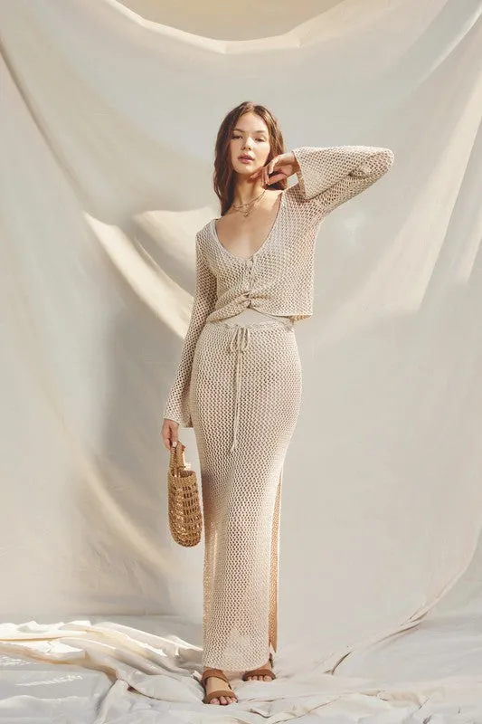 Tahiti Crochet Midi Skirt