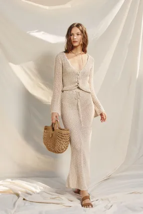 Tahiti Crochet Midi Skirt