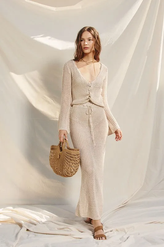 Tahiti Crochet Midi Skirt