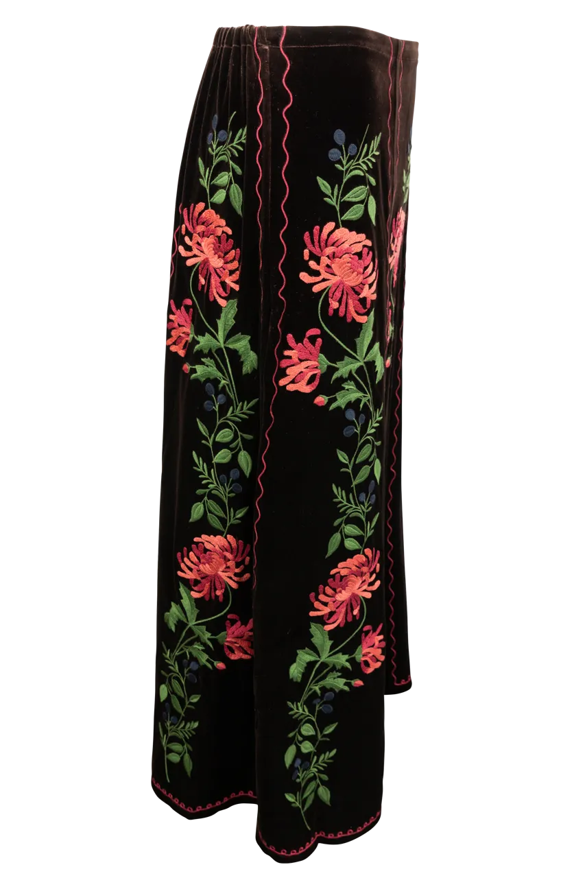 Tasha Polizzi Velvet Floral Skirt
