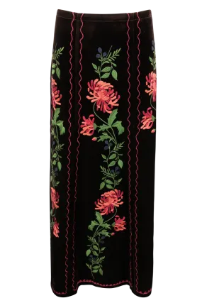 Tasha Polizzi Velvet Floral Skirt