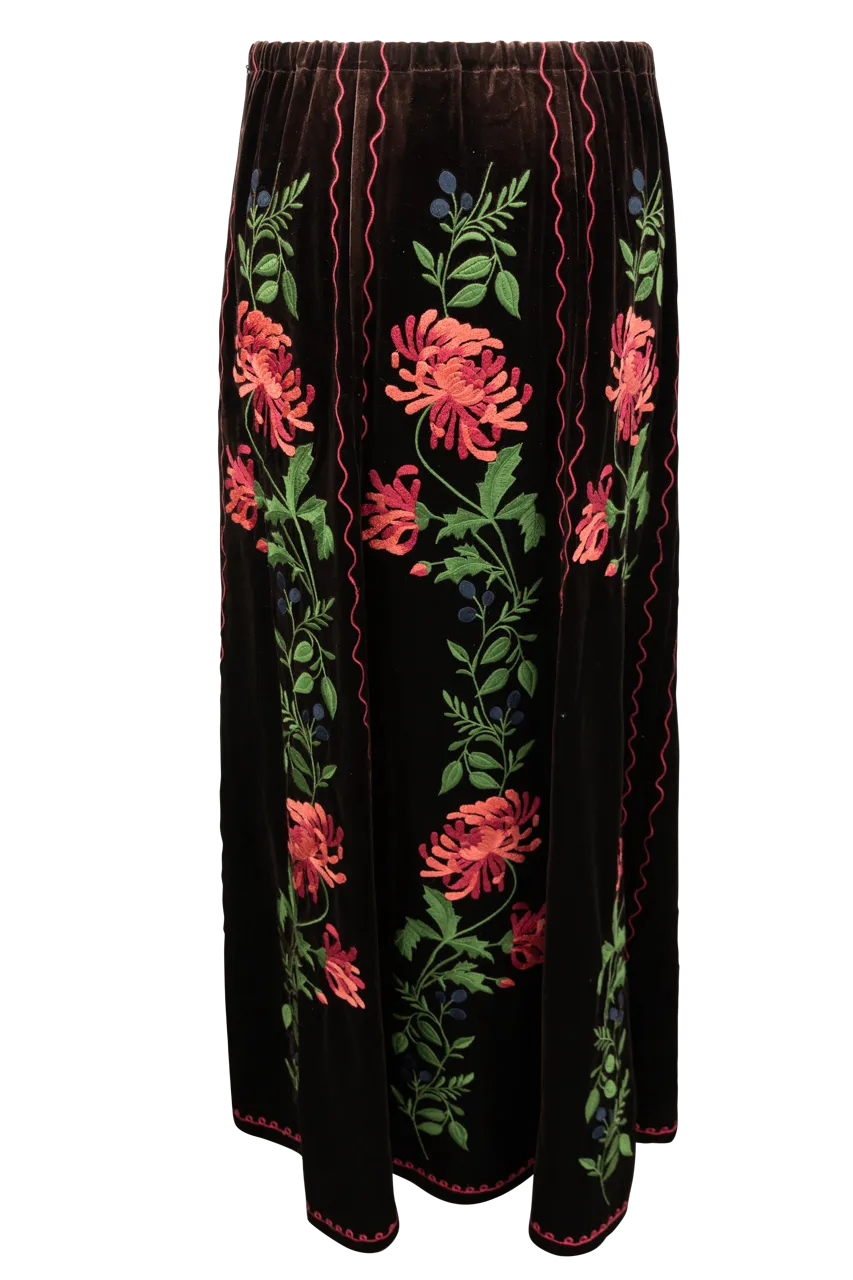 Tasha Polizzi Velvet Floral Skirt