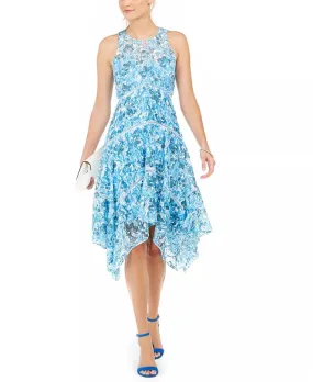 Taylor Women's Floral Lace Midi Dress Purple Size 4
