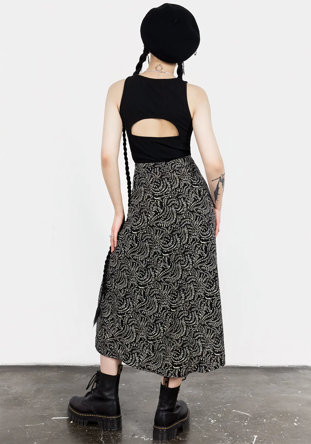 Tendril Split Midi Skirt