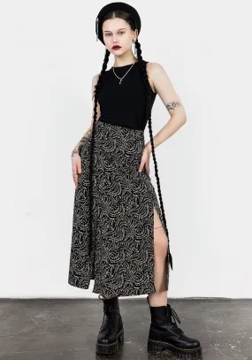 Tendril Split Midi Skirt
