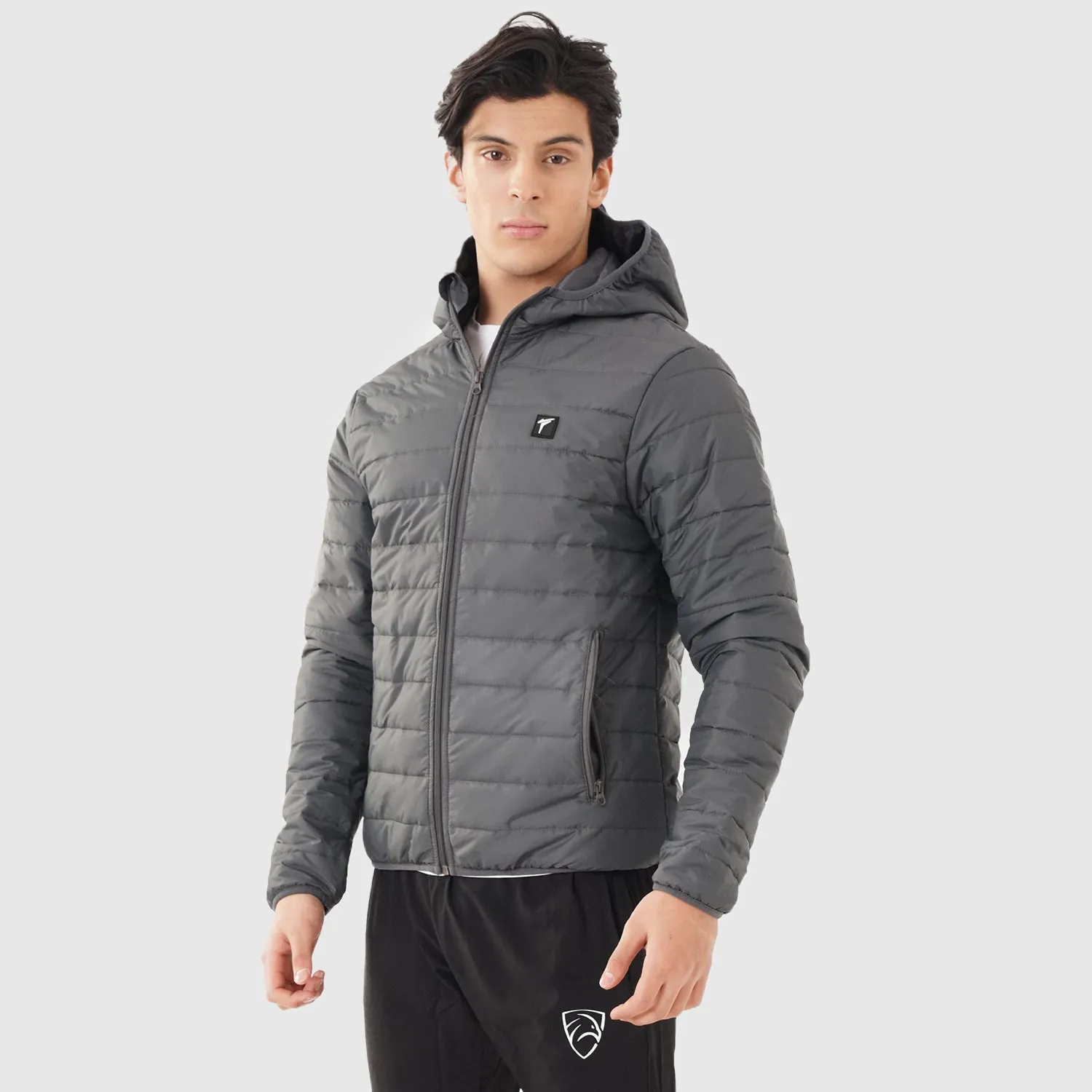 Tf-Premium Grey Full  Puffer HoodieJacket