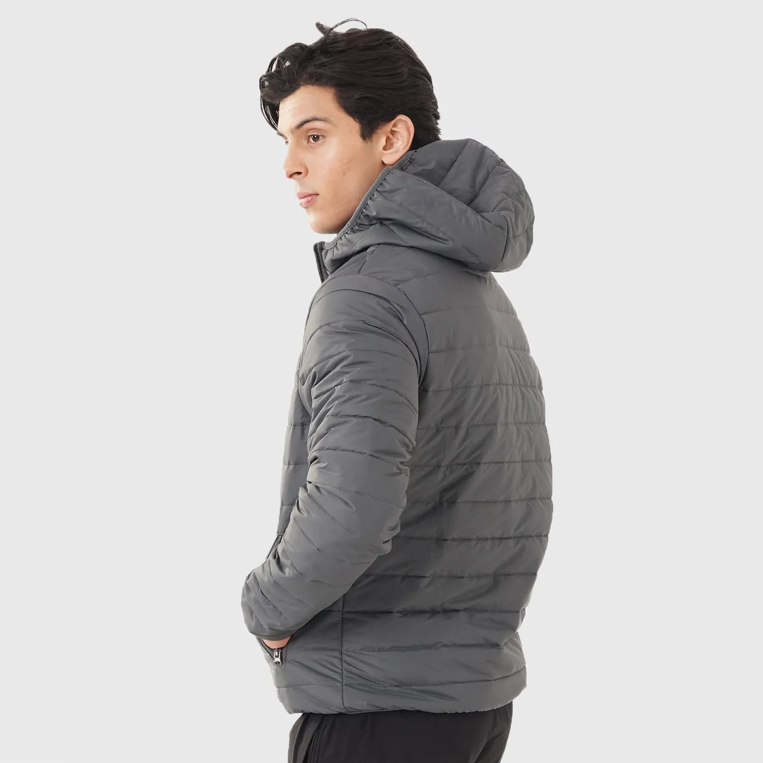 Tf-Premium Grey Full  Puffer HoodieJacket