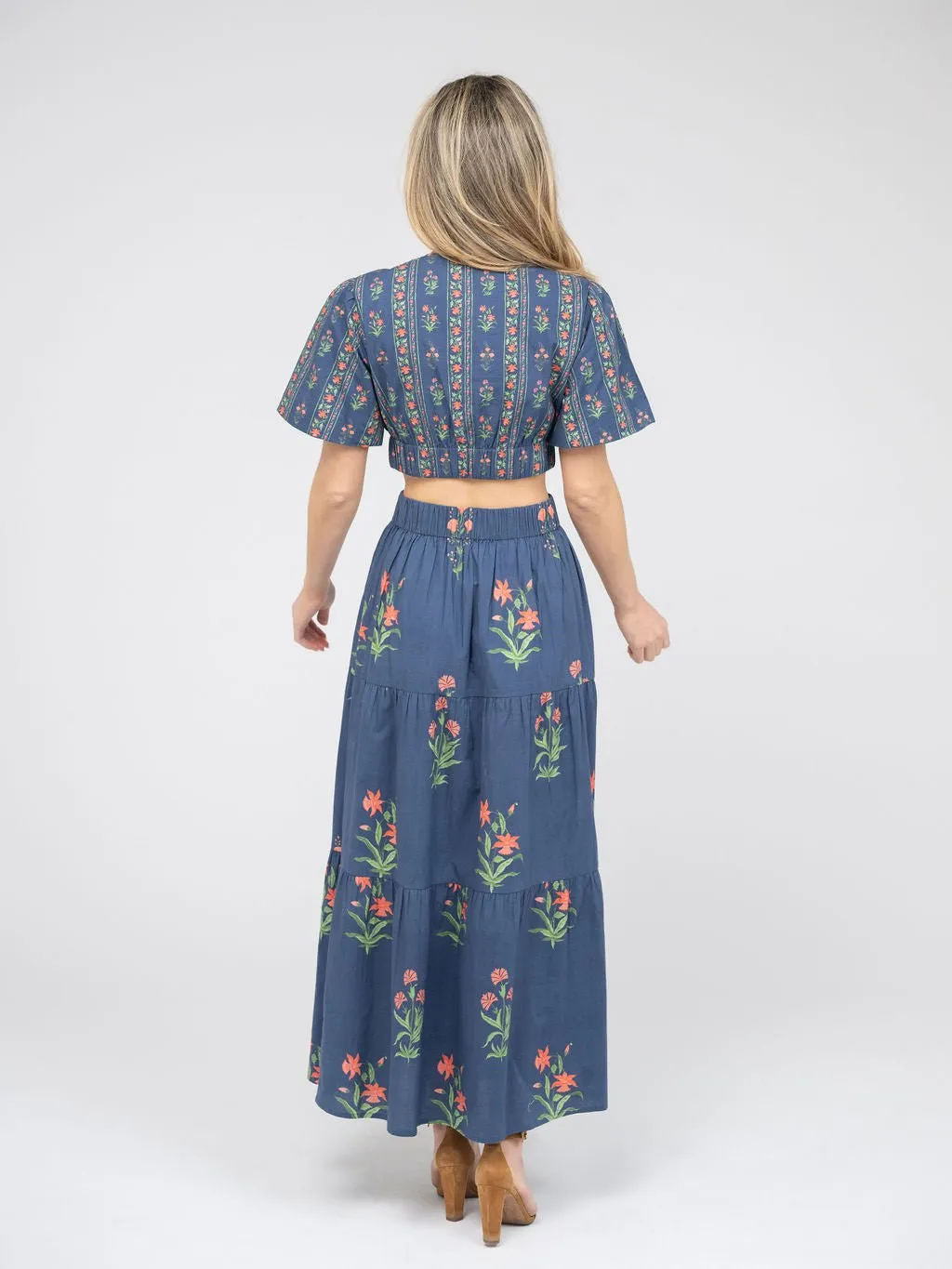 The Abby Skirt | Navy Jaipur Floral