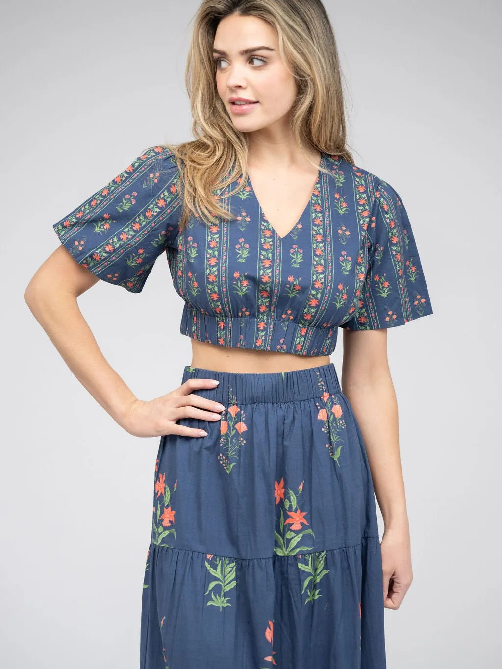The Abby Skirt | Navy Jaipur Floral