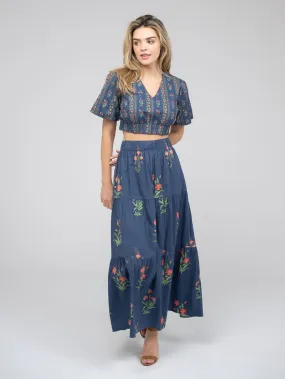 The Abby Skirt | Navy Jaipur Floral