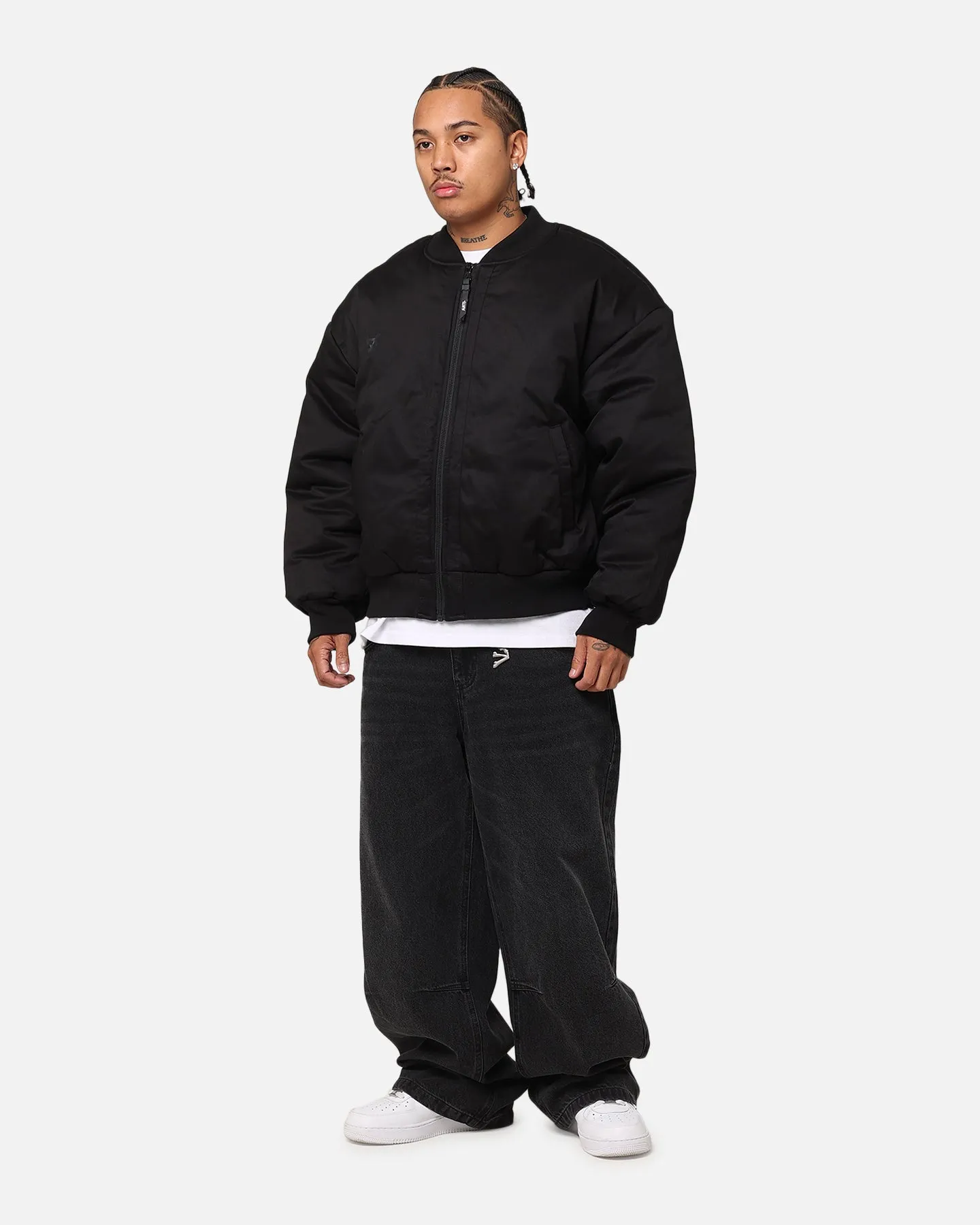 The Anti Order Oversized Cropped Bomber Jacket Black