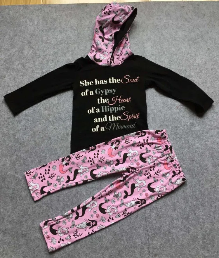 The Spirit of a Mermaid 2pc Hoodie and Leggings Outfit (up to size 14)