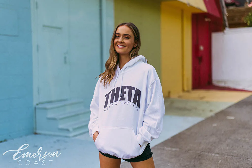 Theta Simple Black and White PR Hoodie