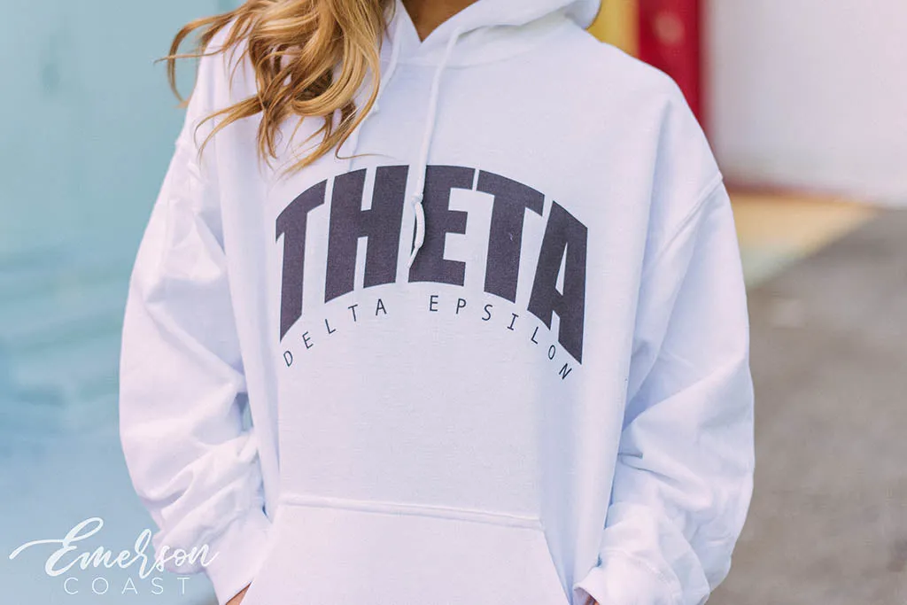 Theta Simple Black and White PR Hoodie