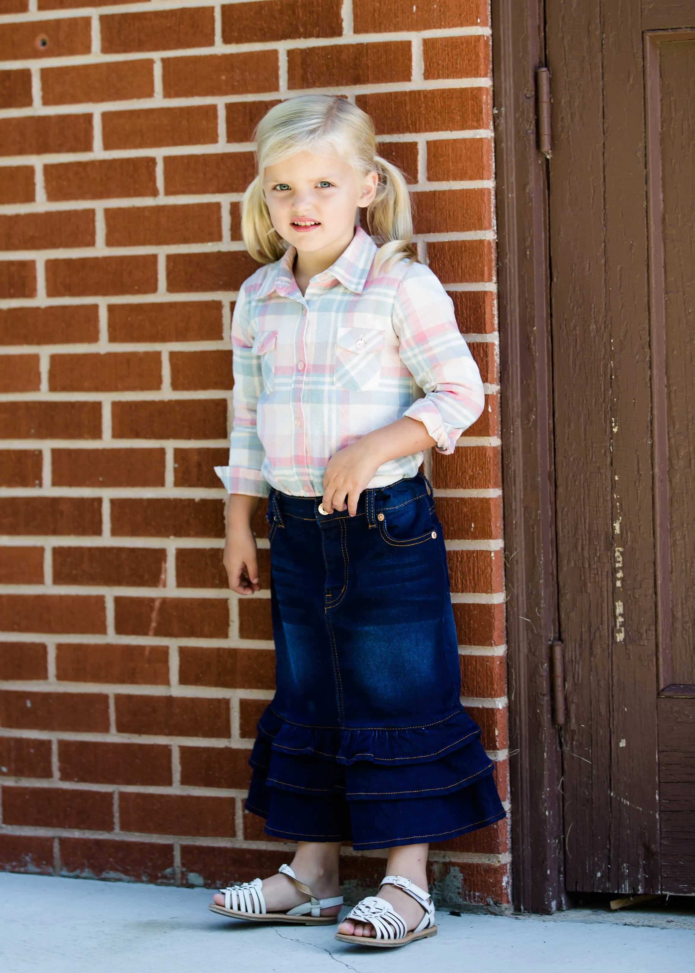 Tiered Ruffle Midi Skirt